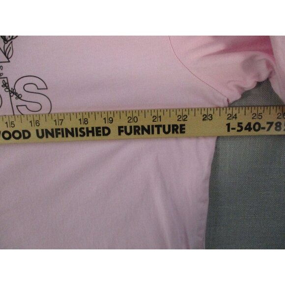 Adidas Soft Pink Floral Logo Graphic Tee Size XL Womens Casual Shirt - Picture 4 of 7